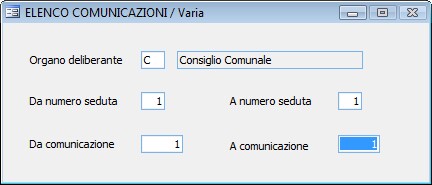 Stampa Elenco Comunicazioni